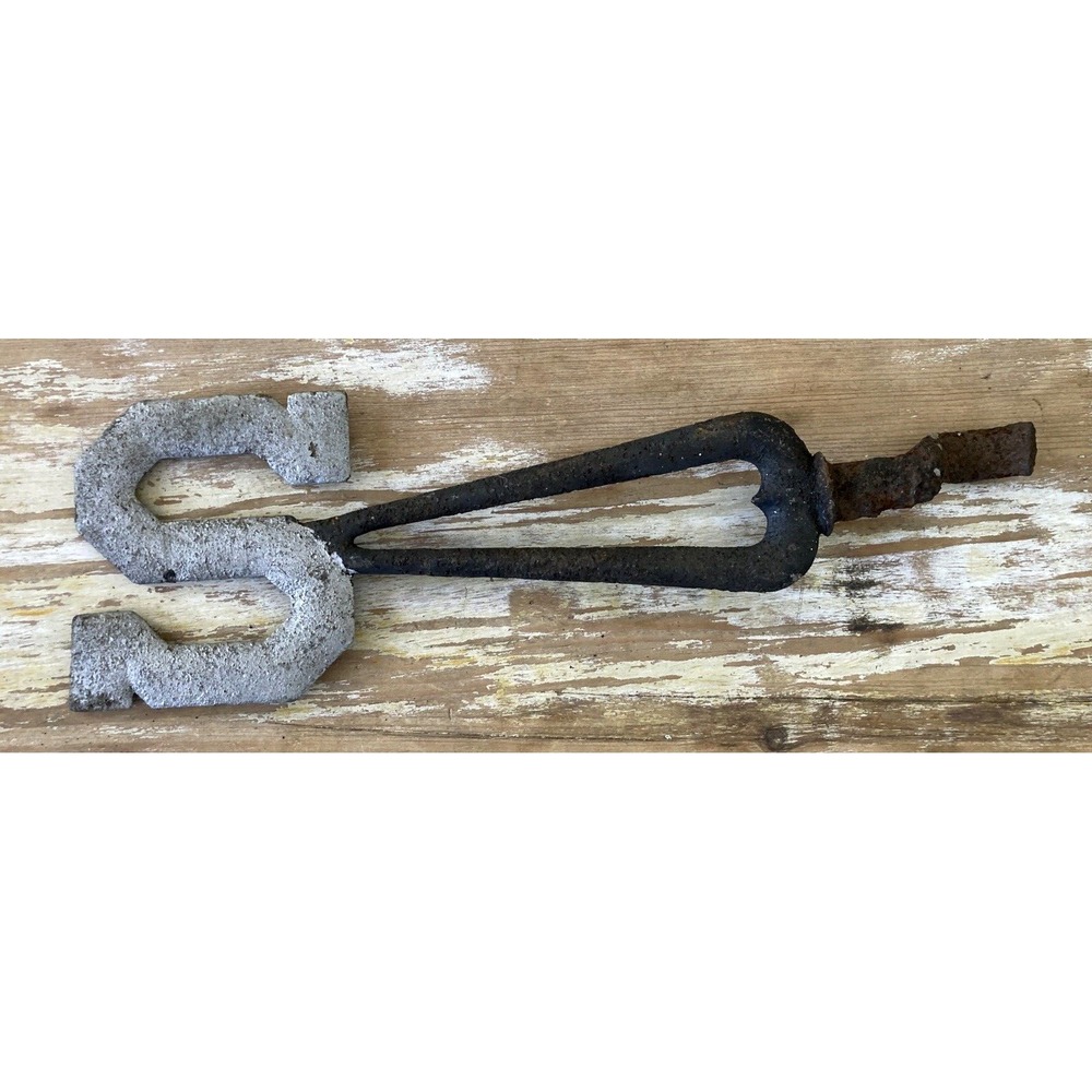 Antique cast iron weathervane part replacement farmhouse decor silver letter S